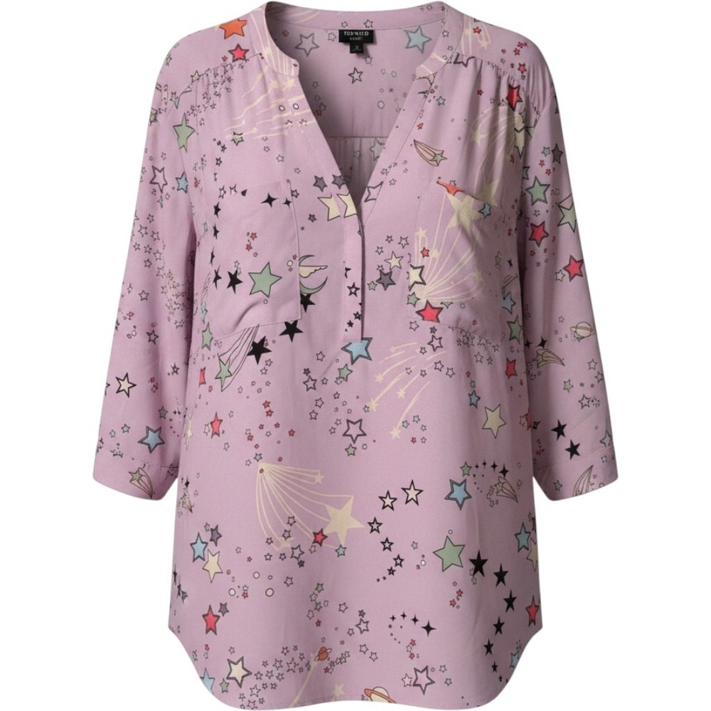 Torrid Harper Lavender Celestial Star Print Georgette Pullover Blouse Size 2
